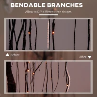 HOMCOM 5 ft Artificial Willow Tree Light with Pre-Lit LED Light for Home Party, Indoor and Covered Outdoor Use(m-7)