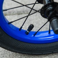 Aosom Kids Kick Scooter Adjustable Height, Front Rear Dual Brakes, 12-Inch Inflatable Rubber Wheels, for 5+ Years, Blue(m-9)