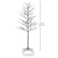 HOMCOM 6 ft. Artificial Tree Light with 180 Color Changing LED Lights for Home Parties, Indoor and Covered Outdoor Use(m-3)