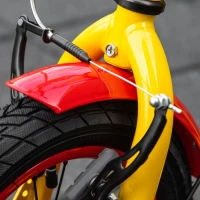 Aosom Kids Kick Scooter Adjustable Height, Front Rear Dual Brakes, 12-Inch Inflatable Rubber Wheels, for 5+ Years, Yellow(m-9)