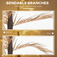 HOMCOM 5 ft Artificial Palm Tree Light with Pre-Lit LED Light for Home Party, Indoor and Covered Outdoor Use(m-7)