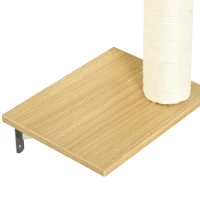 PawHut 6PCs Cat Wall Shelves Pet Wall-mounted Climbing Shelf Set with Scratching Posts Jumping Platforms Ladder Oak(m-8)