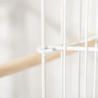 PawHut 52" Large Rolling Steel Bird Cage Bird House with Rolling Stand, Storage Shelf, Wood Perch, Food Container, White(m-9)