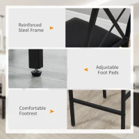 HOMCOM 3 Piece Bar Table and Chairs Set, Dining Table Set with PU Padded Stools and Steel Frame for Kitchen, Small Spaces, Brown(m-6)