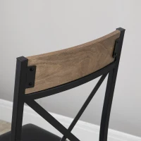 HOMCOM 3 Piece Bar Table and Chairs Set, Dining Table Set with PU Padded Stools and Steel Frame for Kitchen, Small Spaces, Brown(m-8)