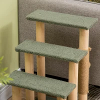 PawHut 4-Level Pet Dog Cat Stairs, 25" Cat Tree Tower with Sisal Scratching Posts and Ball Toy, Green(m-8)