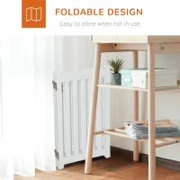 PawHut Foldable Dog Gate with Door, 4 Panels Freestanding Pet Gate with Support Feet Indoor Playpen for Medium Dogs and Below, White(m-6)