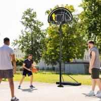 Soozier 7.5-10ft Portable Basketball Hoop Basketball Goal with High Strength 43'' PE Backboard, Wheels and Weighted Base(m-1)