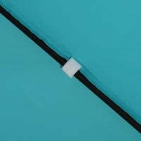 Outsunny 10ft Offset Patio Umbrella with Base, Double Top Hanging Aluminum Cantilever Umbrella with 360-degree Rotation, Easy Tilt, 8 Ribs, Crank, Cross Base, Cover, Strap, Light Blue(m-9)