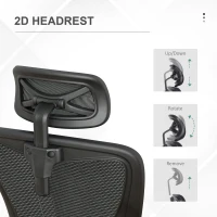 Vinsetto High Back Ergonomic Computer Home Office Chair, Mesh Task Chair with Lumbar Back Support, Reclining Function, Adjustable Headrest, Arms and Height, Black(m-6)