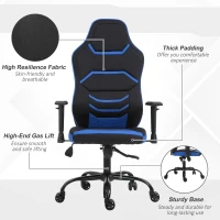 Vinsetto High Back Racing Style Gaming Office Chair Home Computer Task Chair with Armrest, Seat on Wheels, Tilt,  Blue(m-8)