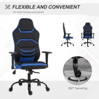 Vinsetto High Back Racing Style Gaming Office Chair Home Computer Task Chair with Armrest, Seat on Wheels, Tilt,  Blue(m-7)