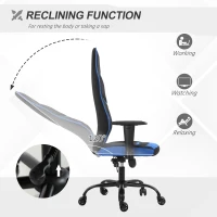 Vinsetto High Back Racing Style Gaming Office Chair Home Computer Task Chair with Armrest, Seat on Wheels, Tilt,  Blue(m-6)