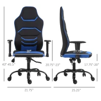 Vinsetto High Back Racing Style Gaming Office Chair Home Computer Task Chair with Armrest, Seat on Wheels, Tilt,  Blue(m-3)