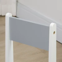 Qaba 3 Pcs Kids Table and Chair Set with Storage Under Tabletop, Activity Table and 2 Chairs, Kids Drawing Table for Playroom Furniture, Grey(m-7)