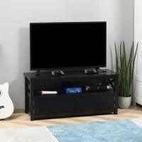 HOMCOM TV Stand, Entertainment Center with Storage, 46" TV Space, Black(m-2)