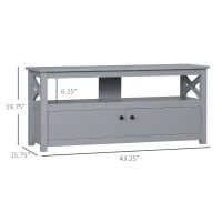 HOMCOM TV Stand, Entertainment Center with Storage, 46" TV Space, Gray(m-3)