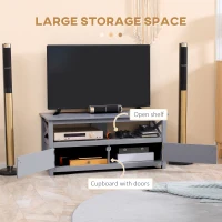 HOMCOM TV Stand, Entertainment Center with Storage, 46" TV Space, Gray(m-4)