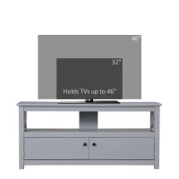 HOMCOM TV Stand, Entertainment Center with Storage, 46" TV Space, Gray(m-6)