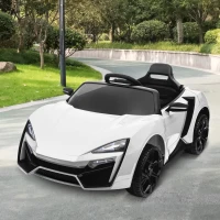 Aosom Ride On Car for Kids  6V Electric Ride-On Car with Parental Remote Control, 2 Speeds, LCD power indicator, Seat Belt (White)(m-1)