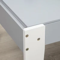 Qaba 3 Pcs Kids Table and Chair Set with Storage Under Tabletop, Activity Table and 2 Chairs, Kids Drawing Table for Playroom Furniture, Grey(m-9)