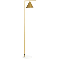 HOMCOM Floor Lamps for Living Room Bedroom Lighting, Modern Adjustable Standing Lamp, 13.75"x10.25"x60.25", Gold(m-1)