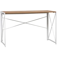 HOMCOM Folding Computer Desk, 47.25"W Home Office Writing Desk with Metal Frame, Natural(m-1)