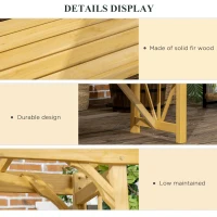 Outsunny Patio Wooden Bench, Outdoor Bench for Vines/Climbing Plants, Light Brown(m-5)