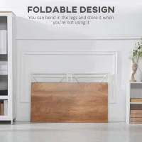 HOMCOM Folding Computer Desk, 47.25"W Home Office Writing Desk with Metal Frame, Natural(m-5)