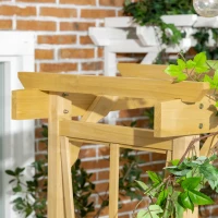 Outsunny Patio Wooden Bench, Outdoor Bench for Vines/Climbing Plants, Light Brown(m-7)