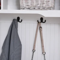 HOMCOM 64.5"H Hall Tree with Storage Drawer & Top Shelf, Coat Rack Wooden Entryway Storage Bench Hall Tree Hallway Clothes Bag Coat Rack 4 Hooks, White(m-7)