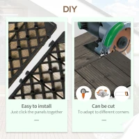 Outsunny 27 Pcs Wood Interlocking Deck Tiles, 12 x 12in Outdoor Flooring Tiles for Indoor and Outdoor Use, Tools Free Assembly, Charcoal Grey(m-6)