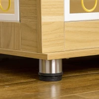 PawHut Dog Crate Side End Table Indoor with Soft Cushion, Double Doors, for Medium Large Dogs(m-8)