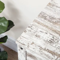 HOMCOM Industrial Sideboard Buffet Cabinet, Kitchen Cabinet with 2 Drawers, 2 Doors, Adjustable Shelf Coffee Bar Cabinet, Distressed White(m-8)