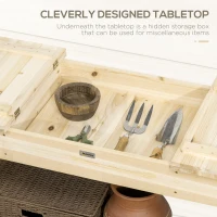 Outsunny Outdoor Potting Bench Wood Potting Table with Hidden Storage Box & Lower Shelf for Garden, Yard, Greenhouse(m-4)