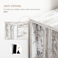 HOMCOM Industrial Sideboard Buffet Cabinet, Kitchen Cabinet with 2 Drawers, 2 Doors, Adjustable Shelf Coffee Bar Cabinet, Distressed White(m-6)