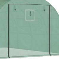 Outsunny 13' x 10' x 6.5' Walk-in Tunnel Greenhouse with 2 Zippered Mesh Doors & 10 Mesh Windows, Upgraded Gardening Plant Hot House with Galvanized Steel Hoops, Green(m-8)