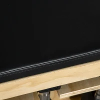 Soozier Wooden Workout Bench with Dumbbell Rack and Resistance Bands, Adjustable Incline Weight Bench for Home Gym(m-8)