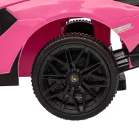 Aosom Licensed Lamborghini SIAN FKP 37 Kids Ride on Push Car, Ride Racer, Foot-to-floor Sliding Car with Music, Headlights, Under Seat Storage, for 18-48 Months, Pink(m-8)