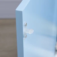 Qaba Toy Storage Organizer, Kids Bookshelf, Freestanding Children Bookcase with Cabinet for Toys Clothes Books, Blue(m-7)