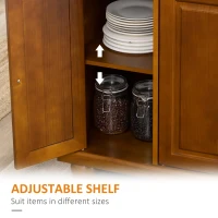 HOMCOM Kitchen Island Table with Stainless Steel Top 2 Drawers 3 Cabinets Spice and Towel Rack Red Brown(m-7)