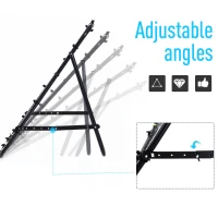 Soozier Rebounder Net Soccer Kickback Target Goal Kids Adults Football Training Aid Multi-Sports Practice Adjustable Black(m-4)