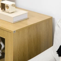 HOMCOM Storage Cabinet Kitchen Sideboard with Glass Doors Metal Legs for Living Room Dining Room Bedroom Oak(m-9)