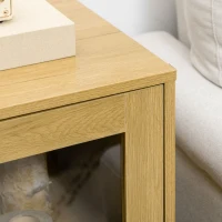 HOMCOM Storage Cabinet Kitchen Sideboard with Glass Doors Metal Legs for Living Room Dining Room Bedroom Oak(m-8)