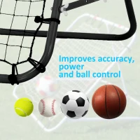 Soozier Rebounder Net Soccer Kickback Target Goal Kids Adults Football Training Aid Multi-Sports Practice Adjustable Black(m-7)