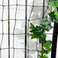 Outsunny Metal Leg Raised Garden Bed with Trellis, Elevated Planter Box with Storage Shelf, Bed Liner and Drainage Holes, for Vegetable Vines, Climbing Plants, Flowers, Natural(m-7)