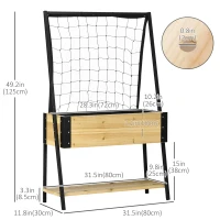 Outsunny Metal Leg Raised Garden Bed with Trellis, Elevated Planter Box with Storage Shelf, Bed Liner and Drainage Holes, for Vegetable Vines, Climbing Plants, Flowers, Natural(m-3)