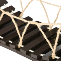 PawHut Wall-Mounted Cat Shelf，37.8" Long Bridge-Shaped Cat Wall Furniture Cat Tree, Kitten Activity Center, Coffee(m-8)