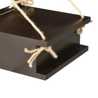 PawHut Wall-Mounted Cat Shelf，37.8" Long Bridge-Shaped Cat Wall Furniture Cat Tree, Kitten Activity Center, Coffee(m-9)