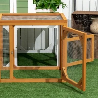PawHut 55" Wooden Chicken Coop Add-on Expansion, Mini Chicken Coop Outdoor Chicken Run Hen House with Combinable Design(m-9)